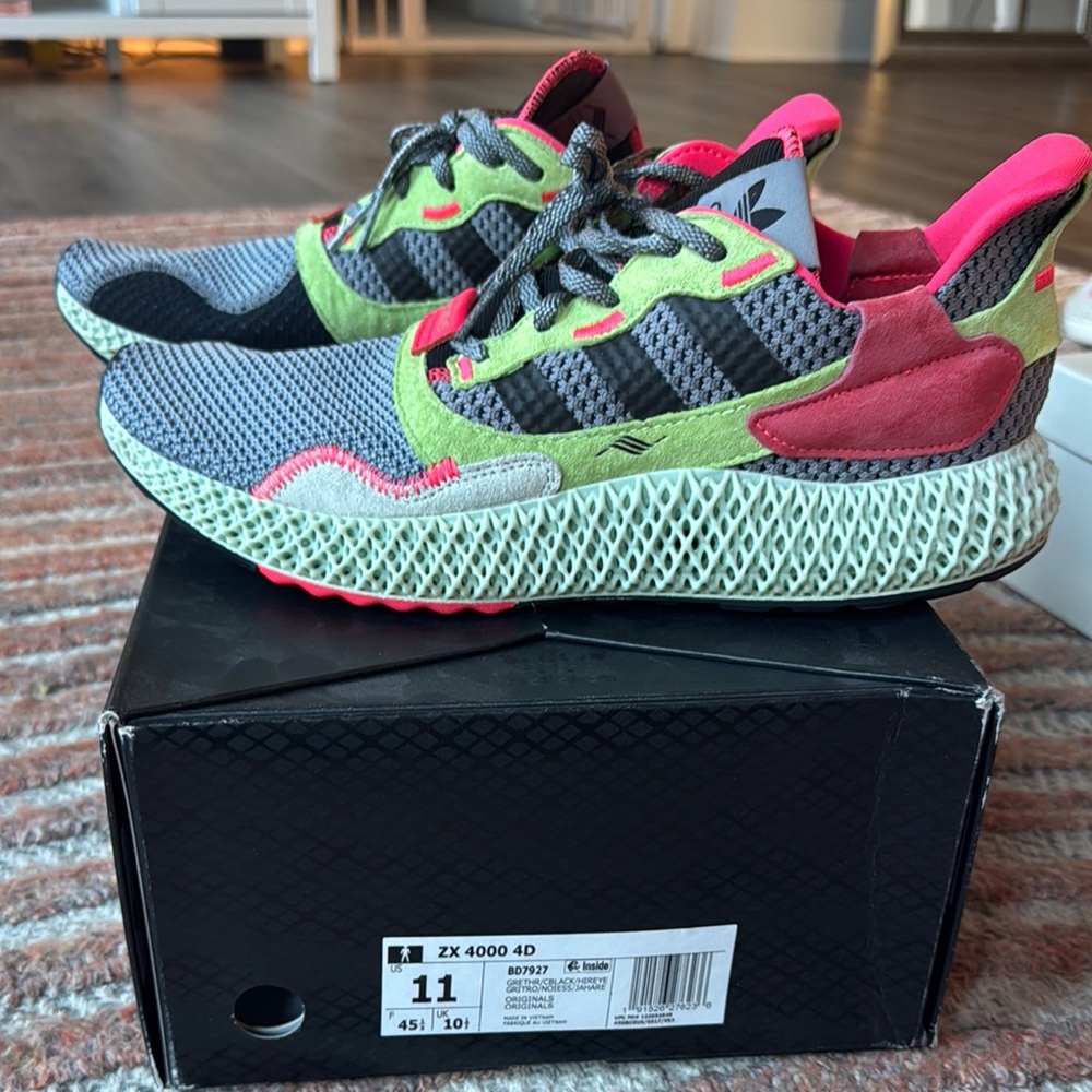 Adidas ZX 4000 4D Mens Shoes - Gray and Pink